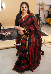 Black with Maroon - Soft Mul cotton candy pop multicolor without blouse