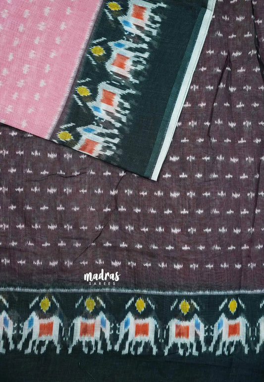 Pink - Soft linen cotton with ikkat prints