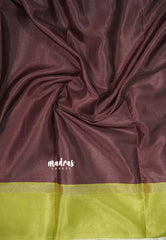 Coco Brown - Ananya - Soft Mangalore Silk Plain Saree with Skirt Border - Best for Office Wear