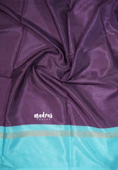 Royal Purple - Ananya - Soft Mangalore Silk Plain Saree with Skirt Border - Best for Office Wear