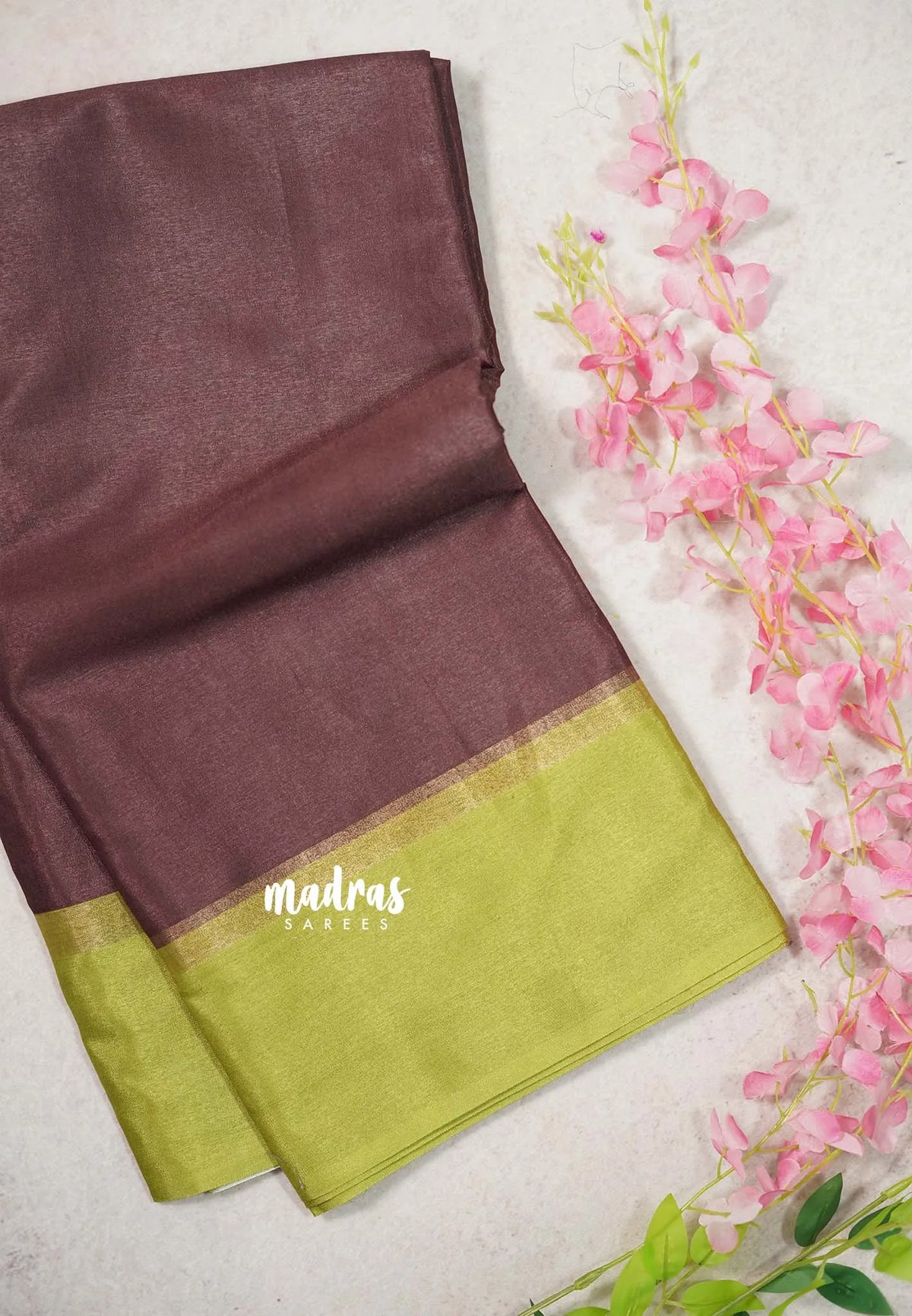 Coco Brown - Ananya - Soft Mangalore Silk Plain Saree with Skirt Border - Best for Office Wear