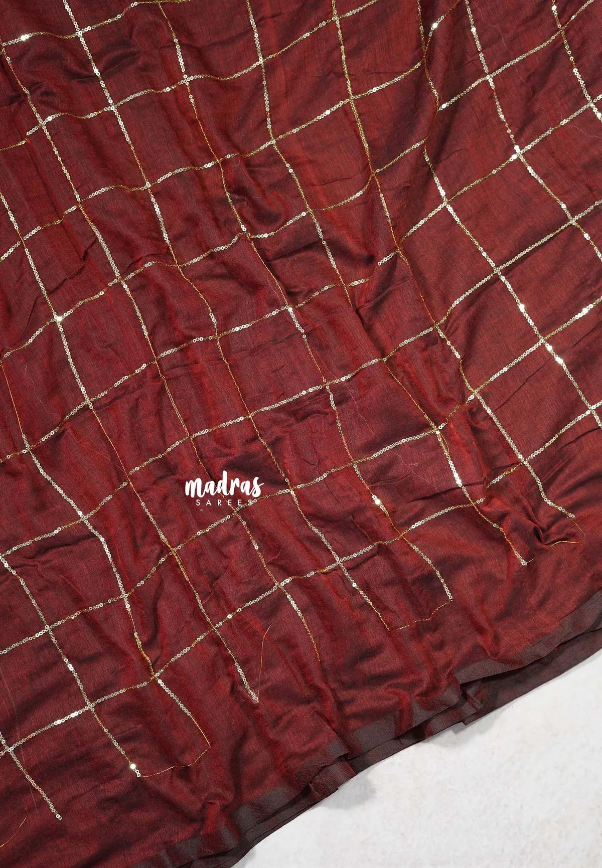 Majestic Maroon - Soft Mul cotton with Jamki work and no Blouse - Perfect for Evening party | Reception | Award function