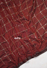 Majestic Maroon - Soft Mul cotton with Jamki work and no Blouse - Perfect for Evening party | Reception | Award function