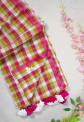Watermelon Nimbo checks - Soft Mul cotton with Madras checks - Perfect for Office Wear | summer wear | Casual wear