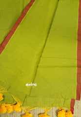 Chutney Green - Soft Mul Cotton appliqué elephant motif Design 1