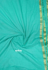 Sea Green - Soft Mul Cotton Saree with Gini work