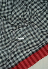 Black and White - Soft Mul cotton with Murberry Checks and No Blouse - Perfect for Office Wear | summer wear | Casual wear