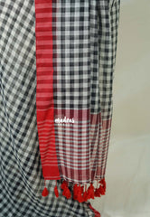 Black and White - Soft Mul cotton with Murberry Checks and No Blouse - Perfect for Office Wear | summer wear | Casual wear