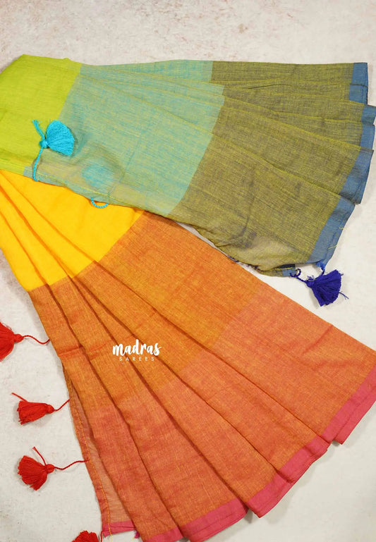 Multicolor - Soft mul cotton without blouse