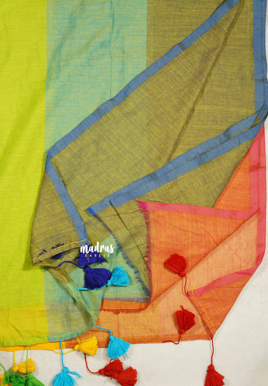 Multicolor - Soft mul cotton without blouse