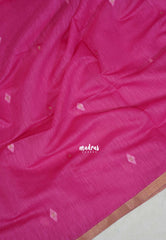 Rose Pink - Soft Muslin Silk Saree with Annam Weaving Pallu Small Border | Elegant Office Wear Saree