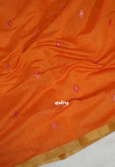 Suffron Orange - Soft Muslin Silk Saree with Annam Weaving Pallu Small Border | Elegant Office Wear Saree