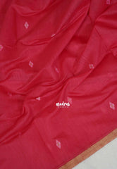 Punch Pink - Soft Muslin Silk Saree with Annam Weaving Pallu Small Border | Elegant Office Wear Saree