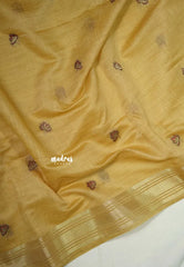 Muted Sandal - Soft Muslin Silk with Floral Weaving Pallu and Zari Border - Perfect for Office Wear | Summer Wear