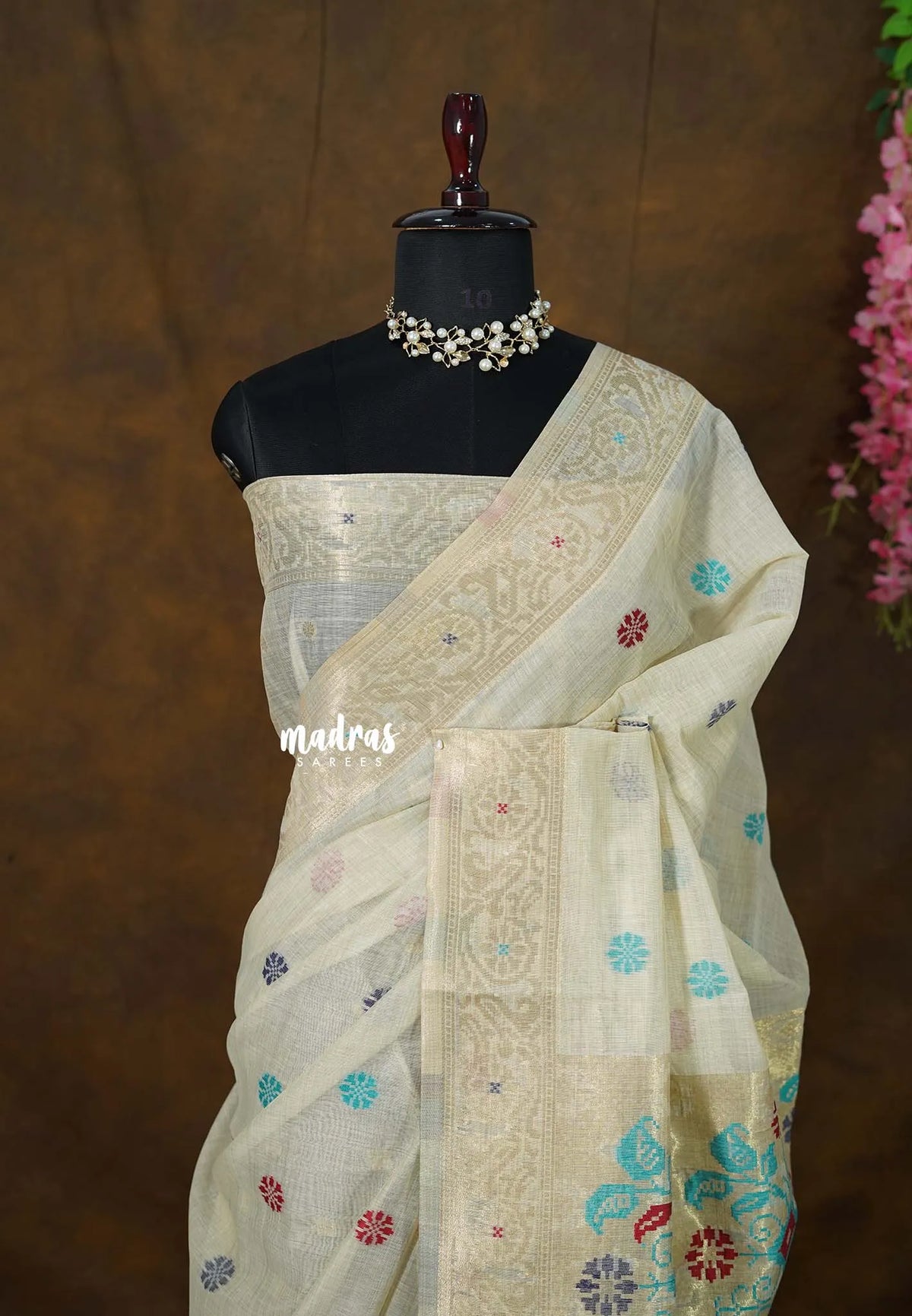 Multicolor Buttas 03 - Ivory Beige - Perfect for Tea party | Elegant Wear