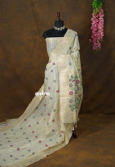 Multicolor Buttas 04- Ivory Beige - Perfect for Tea party | Elegant Wear