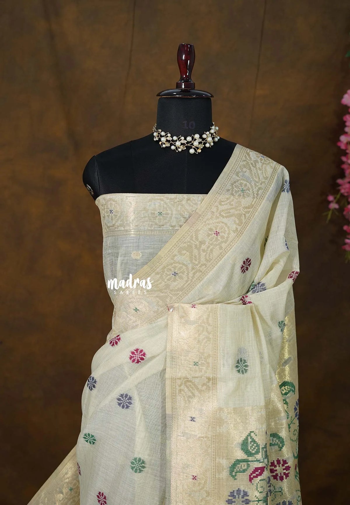 Multicolor Buttas 04- Ivory Beige - Perfect for Tea party | Elegant Wear