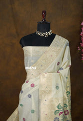 Multicolor Buttas 04- Ivory Beige - Perfect for Tea party | Elegant Wear