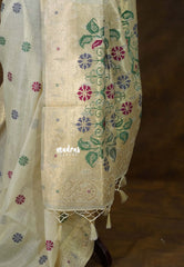 Multicolor Buttas 04- Ivory Beige - Perfect for Tea party | Elegant Wear