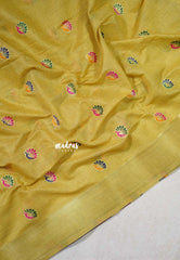 Sandal Glow - Soft Muslin Silk with Peacock Buttas and Meenakari Weaving Pallu - Perfect for simple occasions