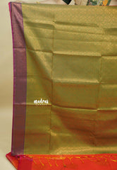 Dual Shade Sunset Orange - Kanimozhi - Soft silk with Contrast Pallu and Blouse