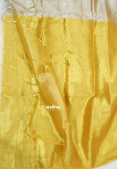 Vani Bhojan - Half and half Tissue khadi - Sandal and yellow