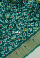 Classic Green - Sowbhagya Gift silk – Soft Silk Elegance Saree Premium Patola Dessign in Body Paithani Weaving  Border, Pallu and Blouse - Perfect for Festive Celebration