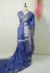 MS Amma Blue - Sowbhagya Gift silk – Soft Silk Elegance Saree Premium Patola in body Paithani Weaving  Border, Pallu and Blouse - Perfect for Festive Celebration