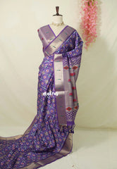 Lilac Purple - Sowbhagya Gift silk – Soft Silk Elegance Saree Premium Patola Dessign in Body Paithani Weaving  Border, Pallu and Blouse - Perfect for Festive Celebration