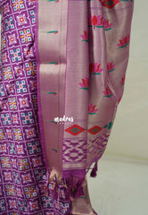 Magenta Purple - Sowbhagya Gift silk – Soft Silk Elegance Saree Premium Patola Dessign in Body Paithani Weaving  Border, Pallu and Blouse - Perfect for Festive Celebration