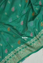 Peacock Green - Sowbhagya Gift Silk – Matka Raw Silk Saree with Rich Weaving Pallu - Best for Diwali Festive | Temple Visit