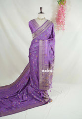 Lavender Purple - Sowbhagya Gift Silk – Matka Raw Silk Saree with Rich Weaving Pallu - Best for Diwali Festive | Temple Visit