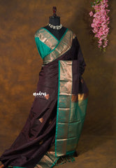 Dark Chocolate Brown - Sowbhagya Gift silk – Soft Silk Elegance Saree with Rich Pallu and Blouse - Perfect for Festive Celebration