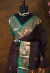 Dark Chocolate Brown - Sowbhagya Gift silk – Soft Silk Elegance Saree with Rich Pallu and Blouse - Perfect for Festive Celebration