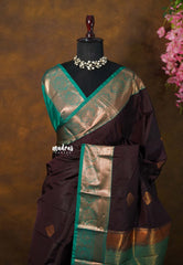 Dark Chocolate Brown - Sowbhagya Gift silk – Soft Silk Elegance Saree with Rich Pallu and Blouse - Perfect for Festive Celebration