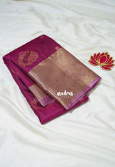 Beet Pink - Sowbhagya Gift silk – Soft Silk Elegance Saree Mango Border & Weaving Buttas with Contrast Pallu and Blouse - Perfect for Festive Celebration