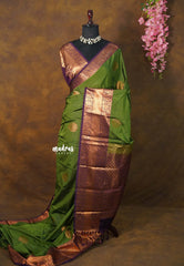 Mehendi Green - Sowbhagya Gift silk – Soft Silk Elegance Saree with Rich Pallu and Blouse - Perfect for Festive Celebration