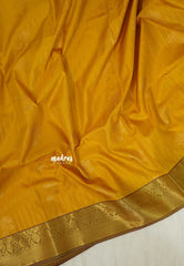 Mustard Yellow - Sowbhagya Gift silk – Soft Silk Elegance Saree Zari Stripes Weaving with Buttas - Perfect for Festive Celebration