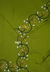 (PRE-BOOKING) Chutney Green - Sowmiya - Organic Bamboo Cotton with lotus handblock prints