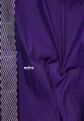 Royal Purple - Sowmiya - Bamboo Cotton with Handblock Checks with Flower Double Blouse Combo - Perfect for Office Wear