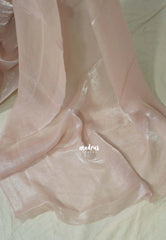 Antique Rose Mist - Space Silk Saree with Heavy Designer Work Blouse - Best for Haldi or Mehendi