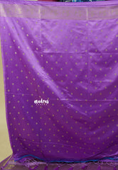 Lavender Purple - Sri valli pure satin silk with vairaoosi full weaving and elephant border