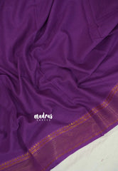 Deep Lavender - Subbulakshmi - Sungudi 100 Count Saree Plain with Rudraksham Border with Blouse Combo - Best for Casual Wear | Summer Wear | School | College | Office wear