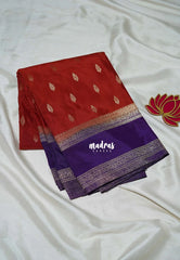 Rust Brown - Swara – Grandeur Pure Viscose Saree Silk Rettapet Border & Buttas with Contrast Pallu and Blouse - Best for Diwali Festive | Wedding Functions