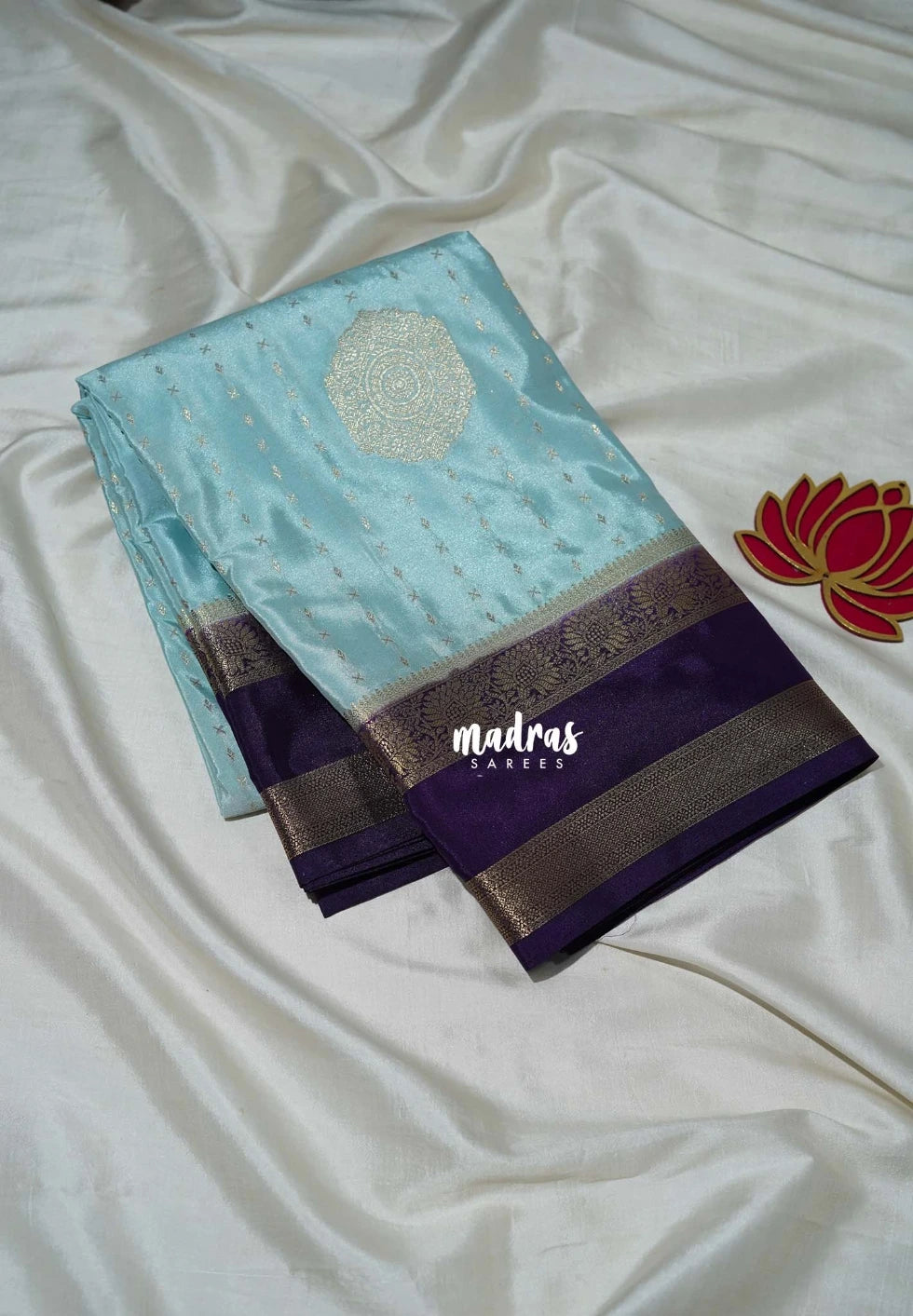Pastel Sky Blue - Swara – Grandeur Pure Viscose Saree Silk Zari Weaving Buttas with Floral Border & Contrast Pallu and Blouse - Best for Diwali Festive | Wedding Functions