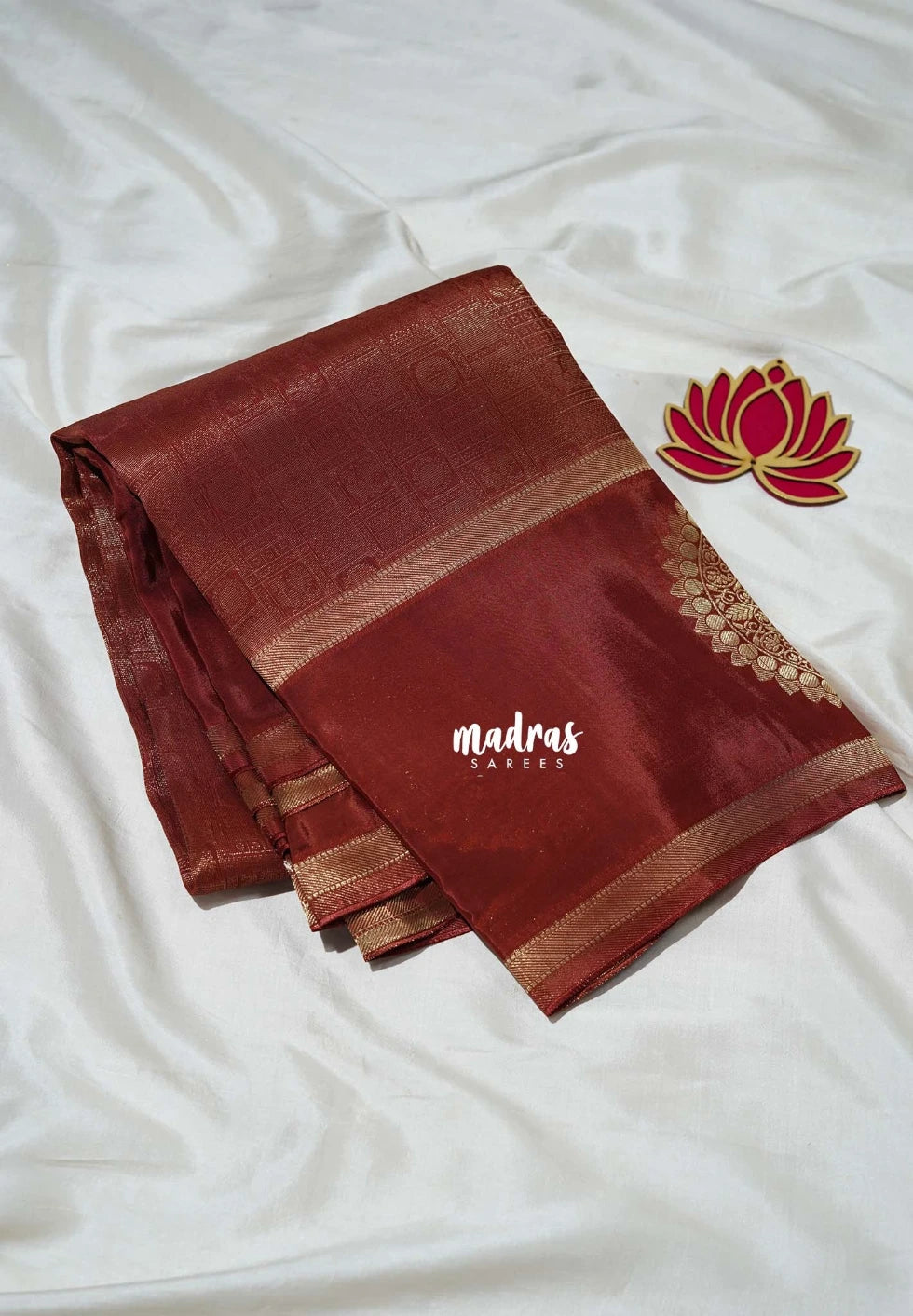 Brick Brown - Swara – Grandeur Pure Viscose Silk Zari Weaving Saree with Mayil Chakra Border - Best for Diwali Festive | Wedding Functions