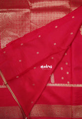 Reddish Pink - Swara – Grandeur Pure Viscose Saree Silk Zari Weaving Floral with Skirt Border - Best for Diwali Festive | Wedding Functions