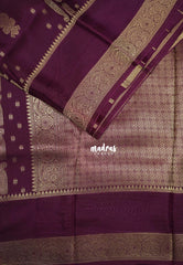 Deep Jamun Purple - Swara – Grandeur Pure Viscose Saree Silk Zari Weaving Floral with Skirt Border - Best for Diwali Festive | Wedding Functions