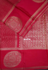 Queen's Pink - Swara – Grandeur Pure Viscose Silk Zari Weaving Saree with Mayil Chakra Border - Best for Diwali Festive | Wedding Functions