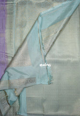 Creamy Lavender - Swara – Grandeur Pure Viscose Silk Saree Zari Checks Weaving & Buttas with Traditional Rettapet Border - Best for Diwali Festive | Wedding Functions